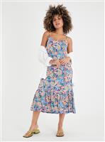 PETITE Blue Paisley Print Tiered Midi Dress 4