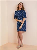 Everbelle Navy Trellis Floral Shift Dress 16