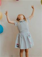 LILLY + SID GOTS Applique Stripe Skirt 4-5 Years