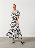 For All The Love Zebra Print Linen Maxi Dress 8