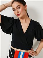 For All The Love Fluted Sleeve Wrap Front Top 6