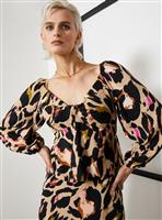 For All The Love Leopard Printed Twist Front Top 6