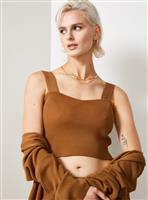 For All The Love Brown Cropped Knitted Co-ord Cami 14