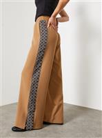 For All the Love Brown Printed Side Stripe Wide Leg Trouser 6