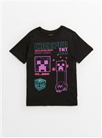 Minecraft Black Graphic T-Shirt 13 years