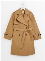 PETITE Neutral Longline Belted Trench M
