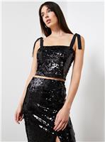 For All The Love Black Sequin Cami Top 6