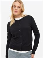 Black Soft Touch Crew Neck Cardigan 8