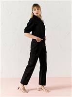 EVERBELLE Black Denim Cargo Trousers 6