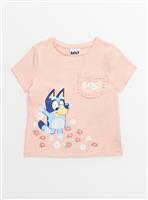 Bluey Character Print Pink T-Shirt 1-2 years