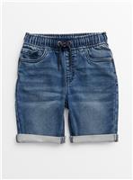 Blue Mid Denim Loopback Shorts 13 years