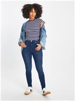 Dark Denim High Waisted Tencel Skinny Jeans 14S