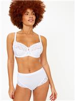 DD+ White Full Cup Lace Underwired Bra 40F