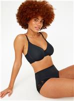 DD+ Black Dual Moulded Lace Padded Bra 40F