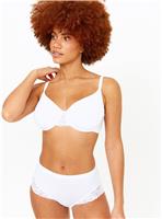 DD+ White Dual Moulded Lace Padded Bra 40E