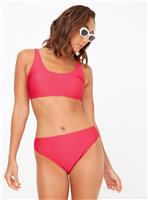 Pink Textured Classic Bikini Bottoms 18
