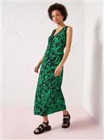 EVERBELLE Green Animal Print Sleeveless Twist Dress 6