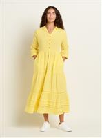 BRAKEBURN Yellow Erica Maxi Dress 8