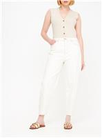 Cream Barrel Leg Jeans 20R