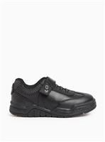 Magic Feet Black Leather Wide Fit School Trainers 10 Infant