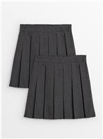2 Pack Grey Permanent Pleat Skirts Longer Length 4 years