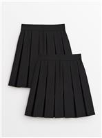 2 Pack Black Permanent Pleated Skirts 10 years