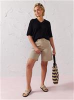 EVERBELLE Black Open Stitch Polo Knitted Top M