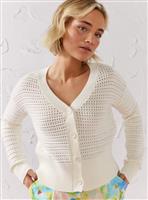 EVERBELLE Cream Open Stitch Cardigan S