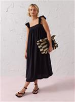 EVERBELLE Black Frill Sleeve Trapeze Maxi Dress 14