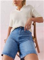 EVERBELLE Mid Blue Wash Denim City Shorts 10