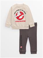 Halloween Ghostbusters Beige Sweatshirt & Brown Leggings Set 3-6 months