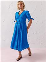 EVERBELLE Blue Button-Through Broderie Midi Dress 22