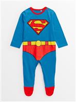 Novelty Halloween Superman Long Sleeve Sleepsuit Up to 3 mths