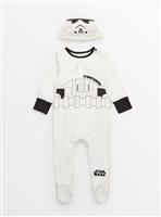 Halloween Star Wars Stormtrooper Print Sleepsuit & Hat Set Newborn