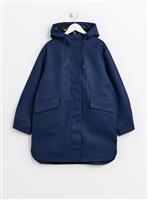 PETITE Navy Rubberised Rain Coat M