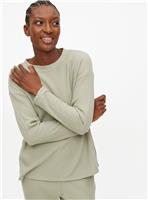 Sage Green Waffle Coord Pyjama Top S