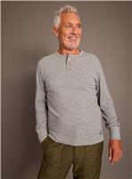 UNION WORKS Grey Henley Long Sleeve Top XXXL