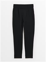 PETITE Black Ponte Tapered Leg Trousers 20