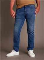 UNION WORKS Mid Blue Wash Straight Leg Denim Jeans 32R