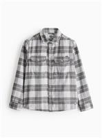 UNION WORKS Grey Wool Like Checked Shirt L