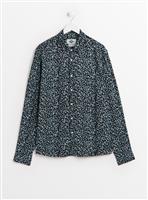 UNION WORKS Navy Floral Printed Long Sleeve Shirt S