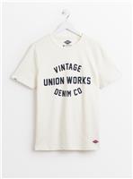 UNION WORKS White Salute Graphic T-Shirt XXXXL