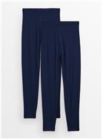 PETITE Navy Plain Leggings 2 Pack S