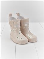 GRASS & AIR Short Flower Welly Boot Pampas Cream 3 Infant