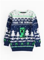 Christmas Minecraft Knitted Jumper 7 years