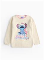 Disney Stitch Cream Jumper 7 years