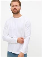 Plain White Long Sleeve T-Shirt M