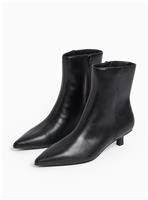 Black Faux Leather Kitten Heel Ankle Boots 7