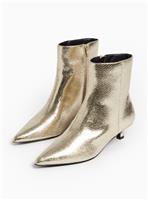Gold Metallic Kitten Heel Ankle Boots 5