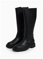 Black Faux Leather Long Length Chelsea Boots 6
